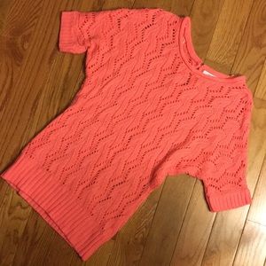 Small Delia's coral open knit sweater